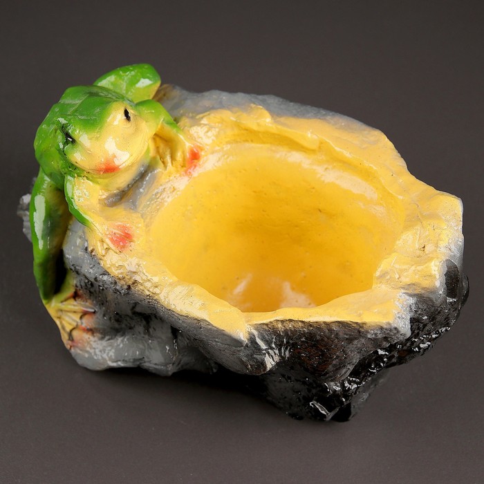 Фигурное кашпо "Жаба на камне", коричневый, 24 см