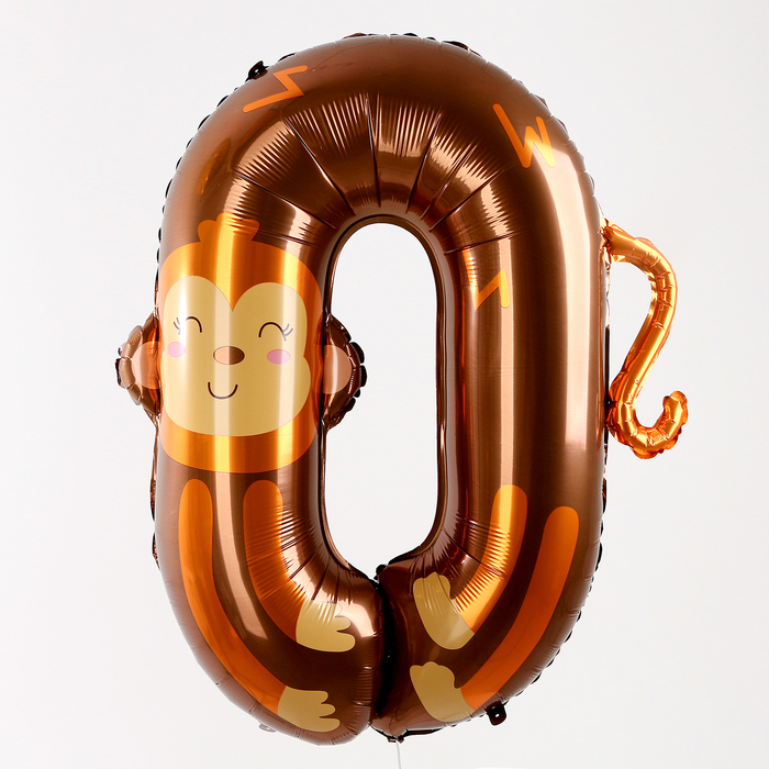 Шар фольгированный 40 «Цифра 0», обезьяна шар фольгированный 40 цифра 0 шоколад