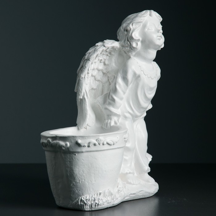 Фигурное кашпо "Ангел" белое