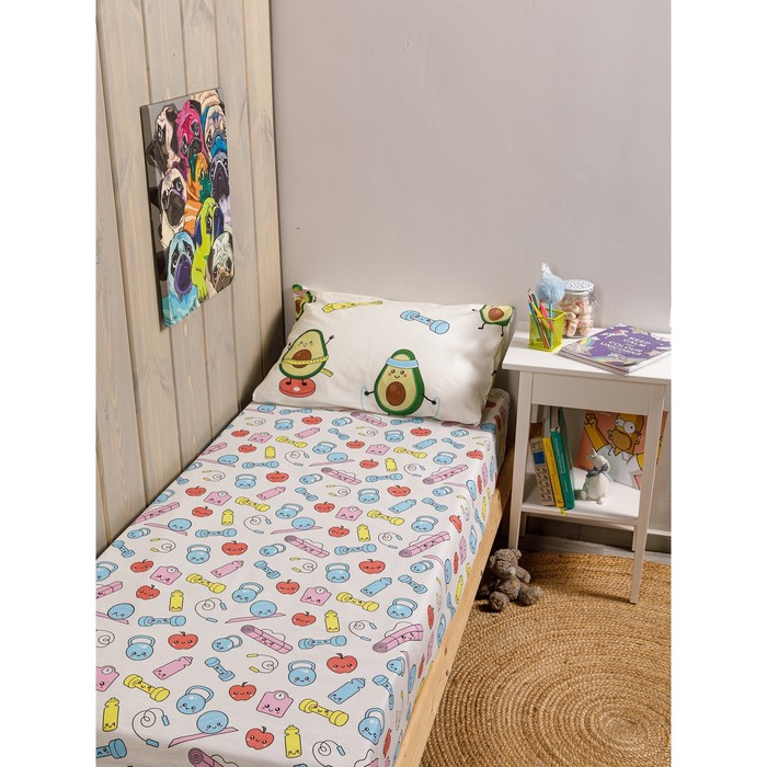 Простыня на резинке Wake me Wake Авокардио размер 120х200х20 см 892₽