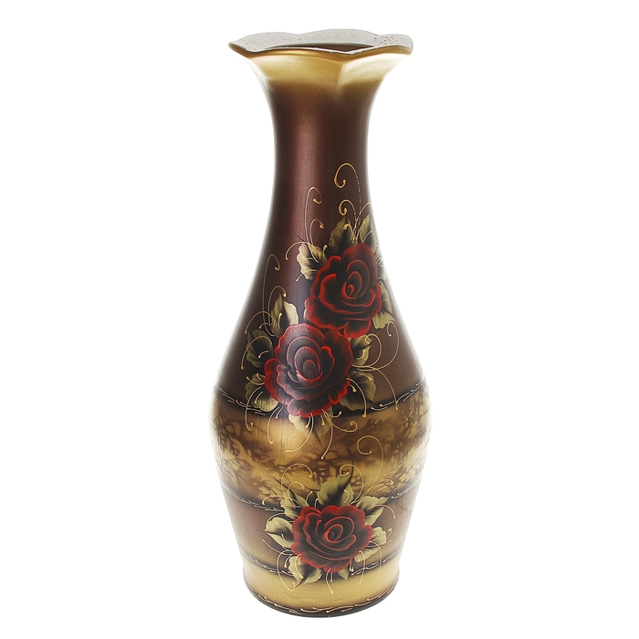 Ваза напольная "Ромашка" цветы, акрил, коричневая