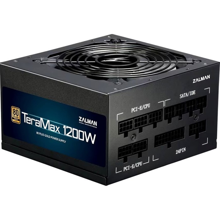 

Блок питания Zalman ATX 1200W ZM1200-TMX, 24+4+4pin, APFC, 120 мм fan, 12xSATA, RTL