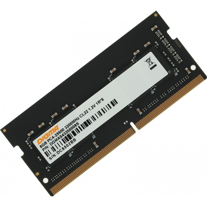 

Модуль памяти DDR4 8Gb 3200MHz DGMAS43200008S RTL PC4-25600 CL22 SO-DIMM 260-pin 1.2В single rank