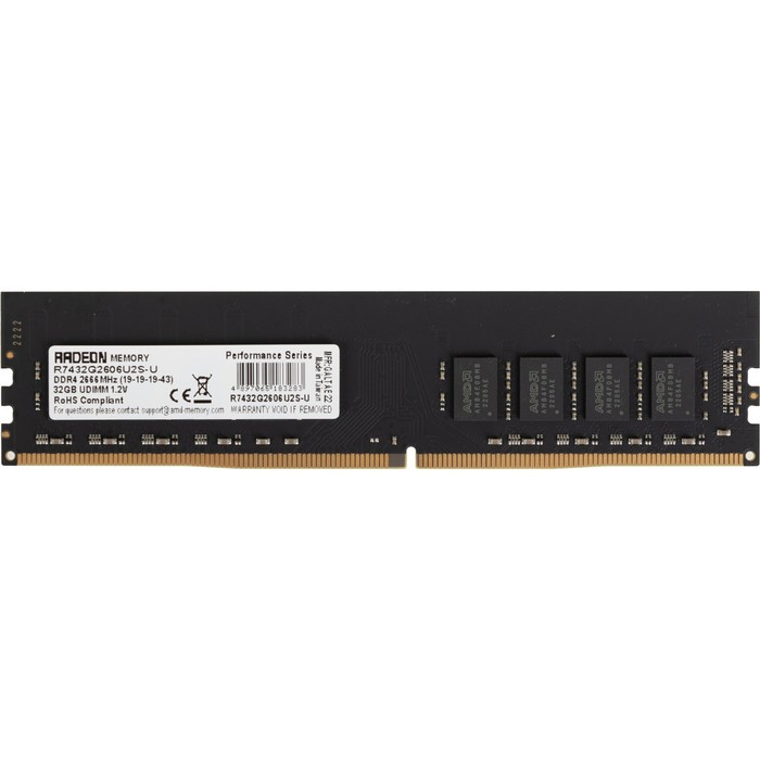 

Модуль памяти DDR4 32Gb 2666MHz R7432G2606U2S-U Radeon R7 RTL PC4-21300 CL19 DIMM 288-pin 1.2В