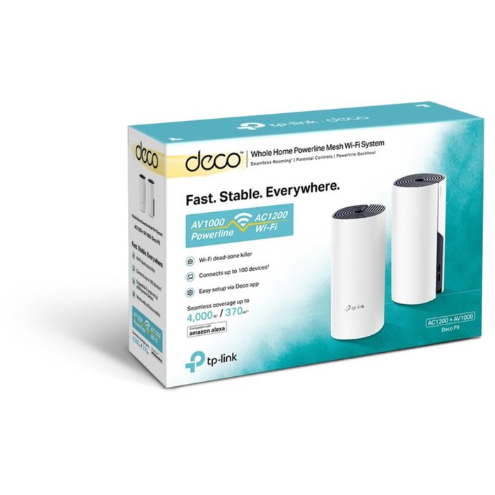 

Бесшовный Mesh роутер TP-Link DECO P9 AC1200, 1000 Мбит/с, 2 шт, белый