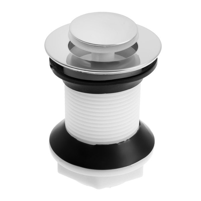 Донный клапан ZEIN B3, корпус пластик, малая кнопка, нержавеющая сталь, без перелива