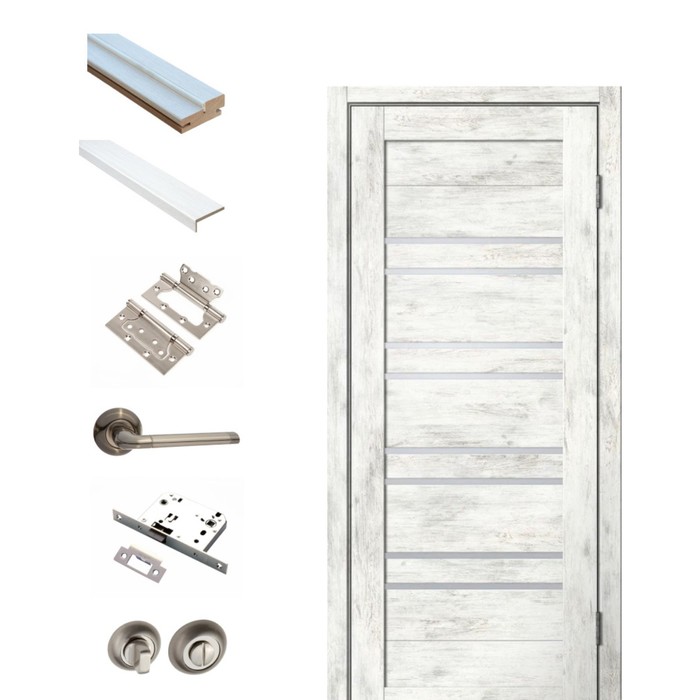 Комплект двери для санузла ЭКОШПОН 282 Ель альпийская, мателюкс 700х2000х36