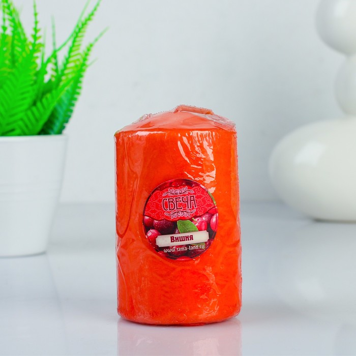 Свеча восковая "Конус", аромат вишня