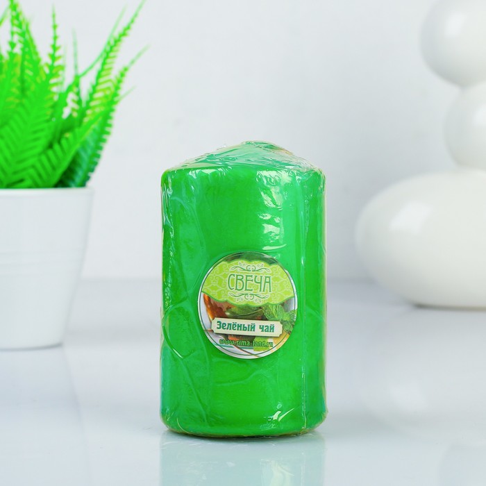 Свеча восковая "Конус", аромат зелёный чай