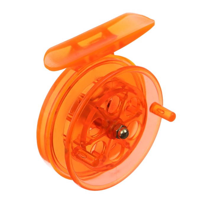 Катушка инерционная, пластик, диаметр 6.5 см, цвет оранжевый, 807S