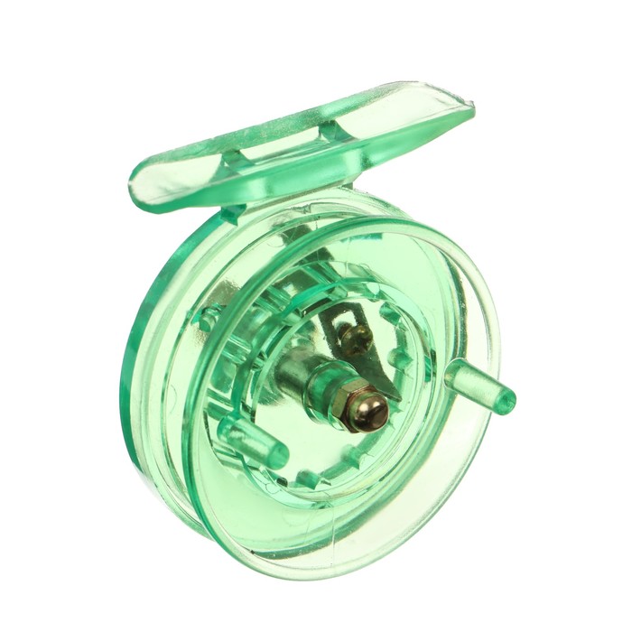 Катушка инерционная, пластик, диаметр 5.5 см, цвет зеленый, 806S