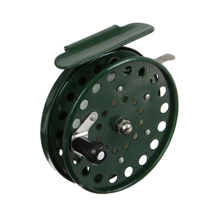 Катушка инерционная, металл, диаметр 7.5 см, цвет темно-зеленый, 809 катушка инерционная 809