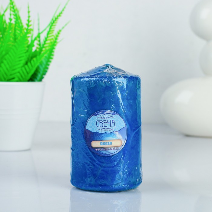 Свеча восковая "Конус", аромат океан