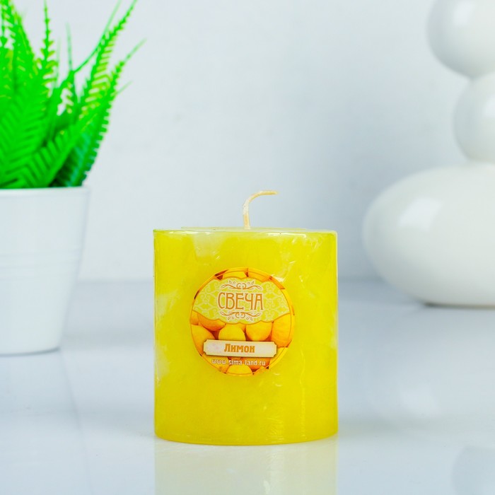Свеча восковая "Слияние", аромат лимон