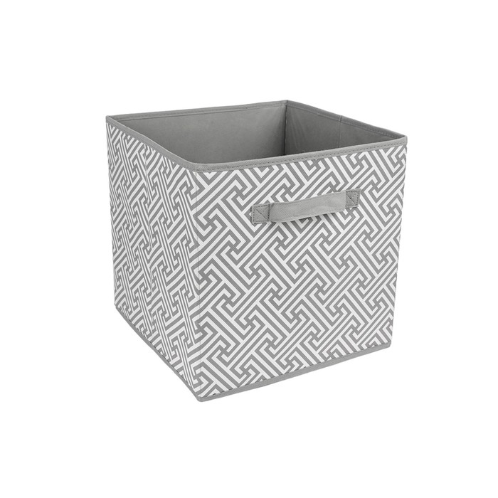 Короб-кубик для хранения «Орнамент», 30х30х30 см, серый