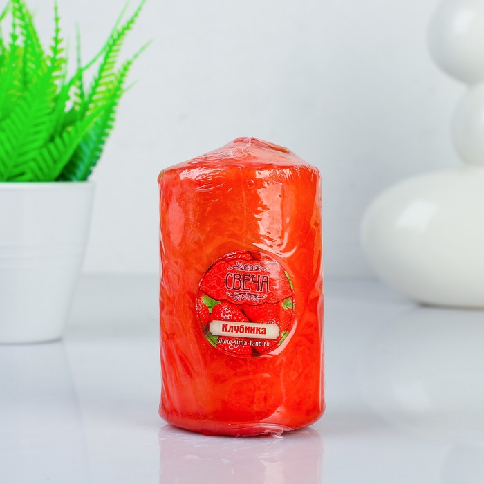 Свеча восковая "Конус", аромат клубника