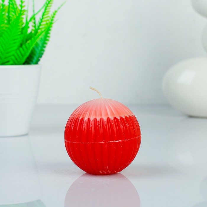 Свеча восковая "Шар", аромат клубника