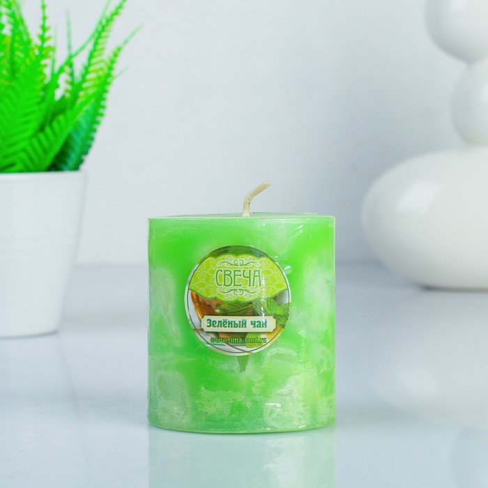 Свеча восковая "Слияние", аромат зелёный чай