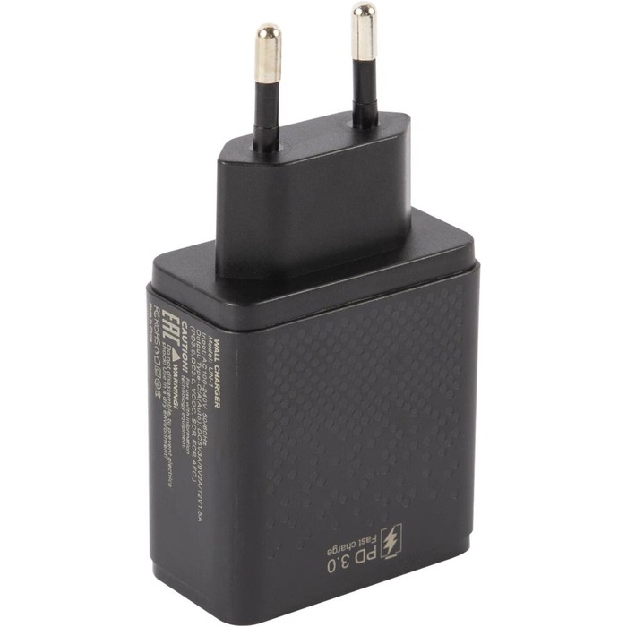 фото Сетевое зарядное устройство unbröke un-1, usb+type-c, 3 a, индикатор, черное