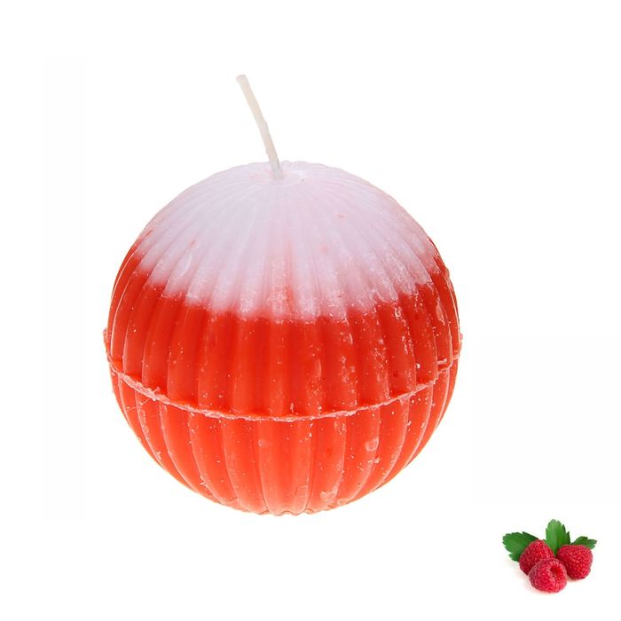 Свеча восковая "Шар", аромат малина