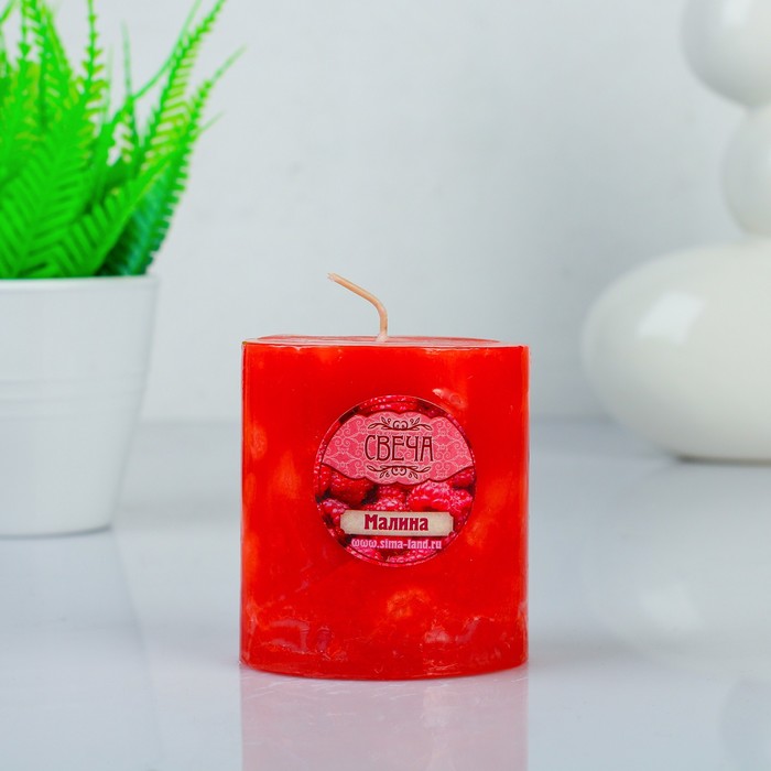 Свеча восковая "Слияние", аромат малина