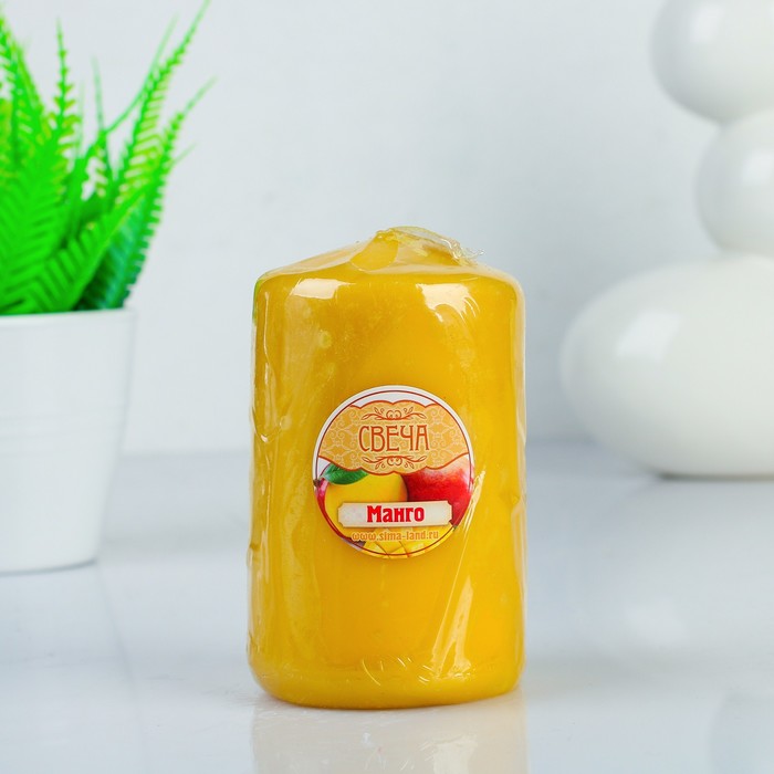 Свеча восковая "Конус", аромат манго
