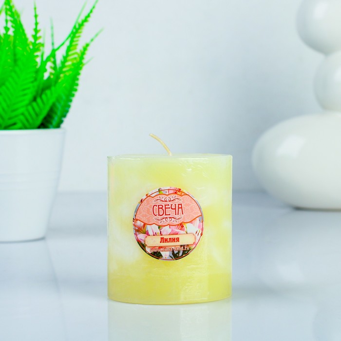 Свеча восковая "Слияние", аромат лилия