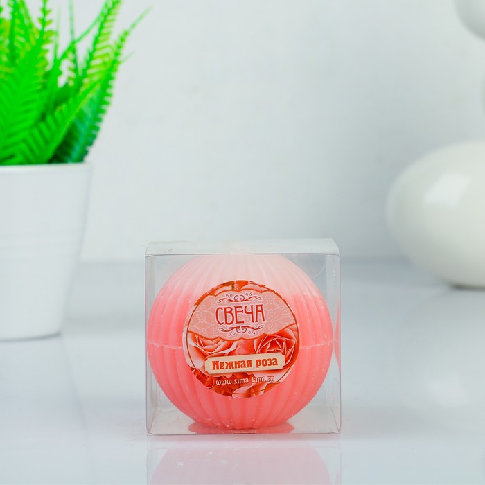 Свеча восковая "Шар", аромат роза