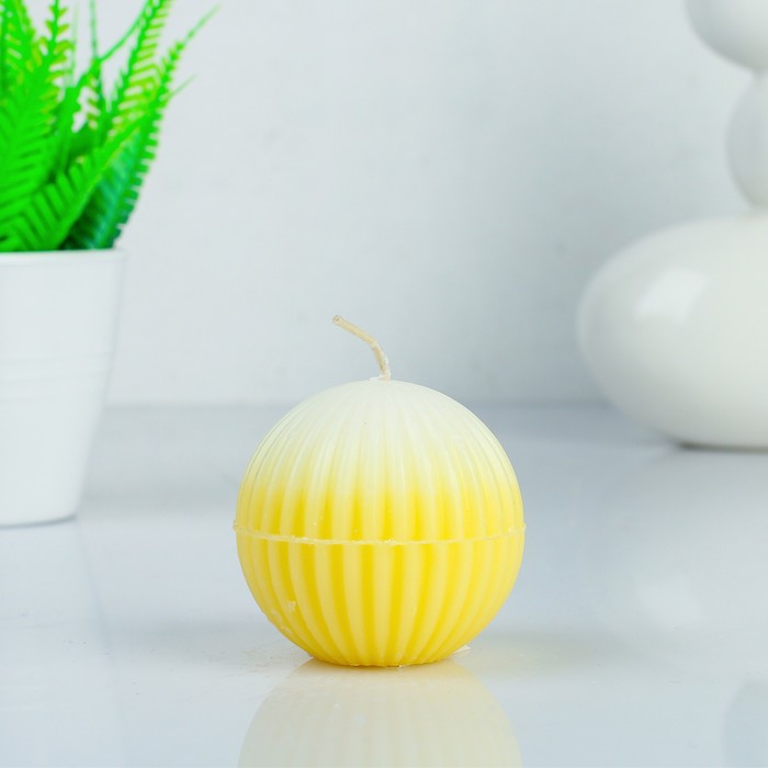 Свеча восковая "Шар", аромат лимон