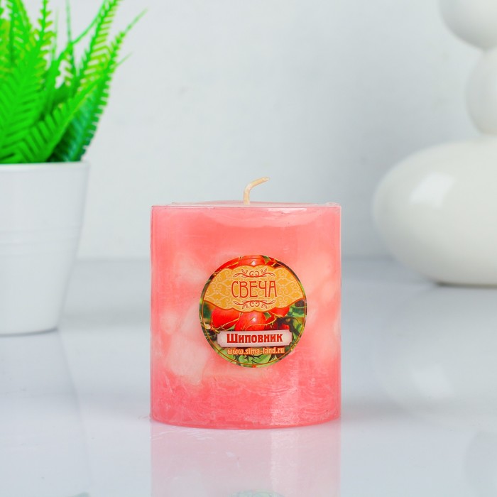 Свеча восковая "Слияние", аромат шиповник