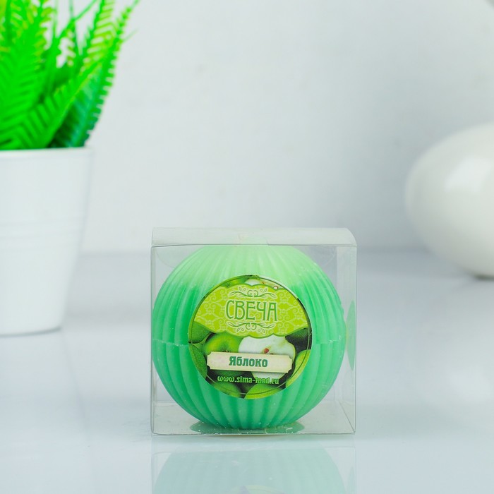 Свеча восковая "Шар", аромат яблоко