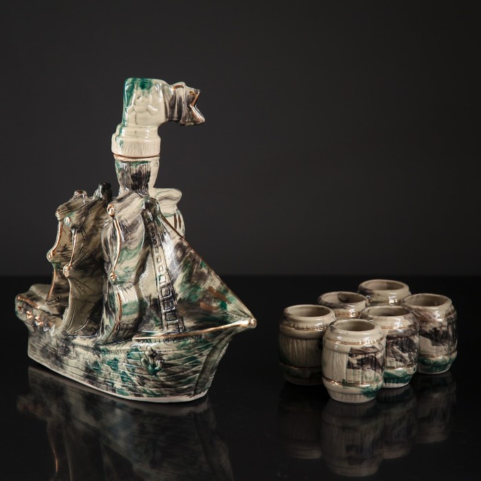 Штоф с рюмками "Жемчужина" 7 предметов, 0,75 л, микс