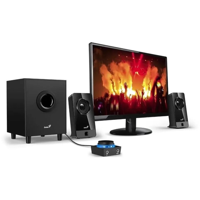 фото Компьютерные колонки 2.1 genius sw-2.1 300x, 2х3.25 вт + 3 вт, usb, черные