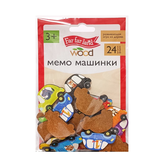 Игра настольная мемо «Машинки» Far far land wood (24 фишки в коробке) настольная играэрудит черные фишки в коробке 10017