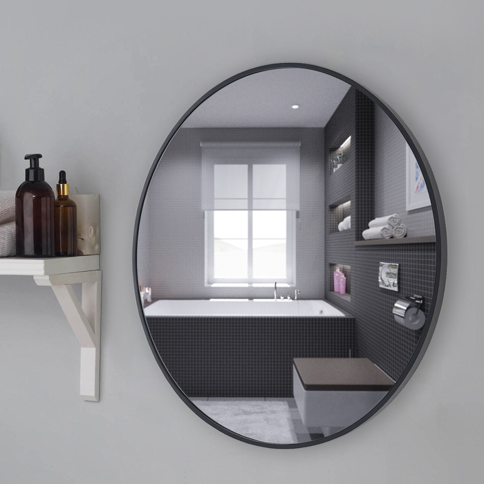 Зеркало Чёрный матовый, настенное, 70 × 3 см