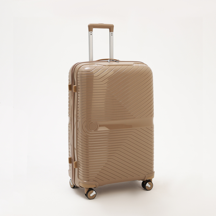 фото Чемодан малый 28", отдел на молнии, кодовый замок, 4 колеса, цвет коричневый