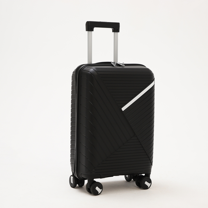 фото Чемодан малый 20", отдел на молнии, кодовый замок, 4 колеса, цвет чёрный