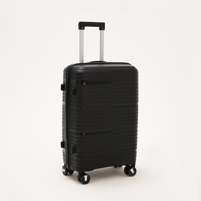 фото Чемодан малый 24", отдел на молнии, кодовый замок, 4 колеса, цвет чёрный