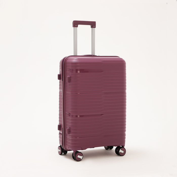 фото Чемодан малый 24", отдел на молнии, кодовый замок, 4 колеса, цвет фиолетовый