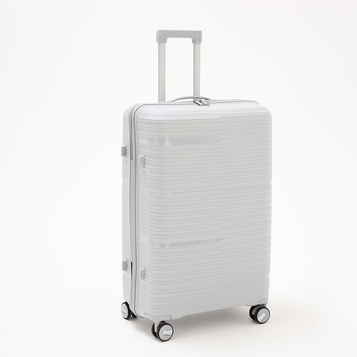 фото Чемодан малый 28", отдел на молнии, кодовый замок, 4 колеса, цвет серый