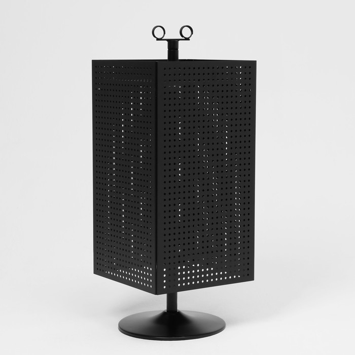 

Стойка перфорированная разборная, 4 стороны, крутящиеся, 27×27×63 см, цвет чёрный матовый