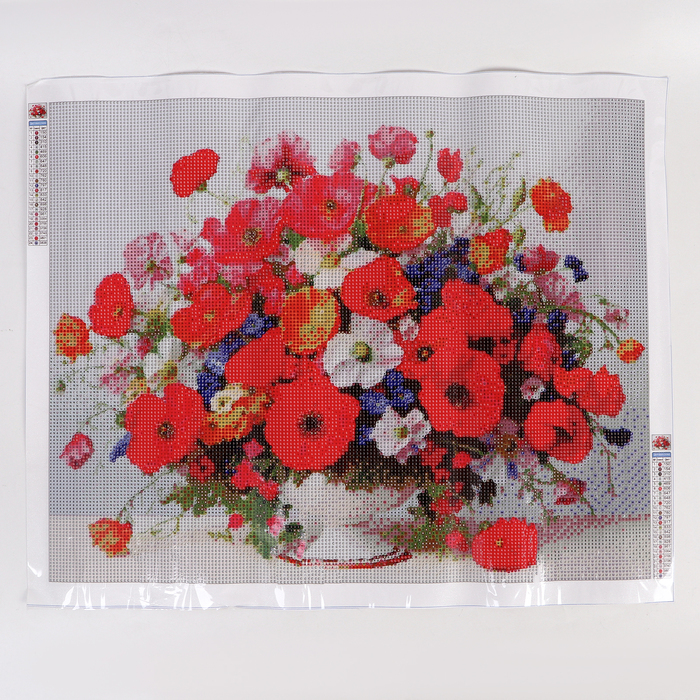 

Алмазная вышивка полное заполнение "Маки", на холсте 40*50 см