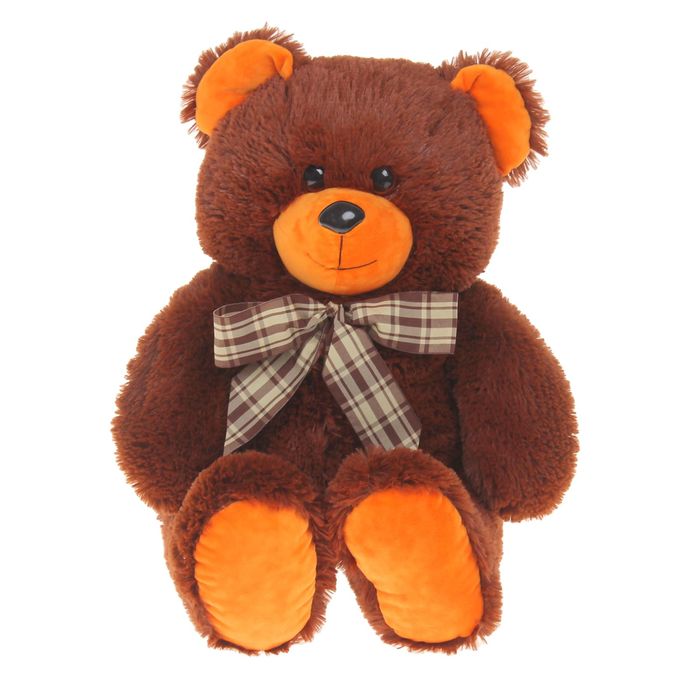 Мягкая игрушка "Медведь с клетчатым бантом"