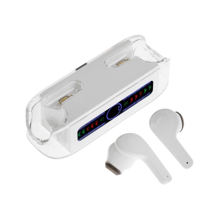 

Наушники беспроводные KM12, TWS, вкладыши, BT 5.0, 30/200 мАч, прозрачные, белые