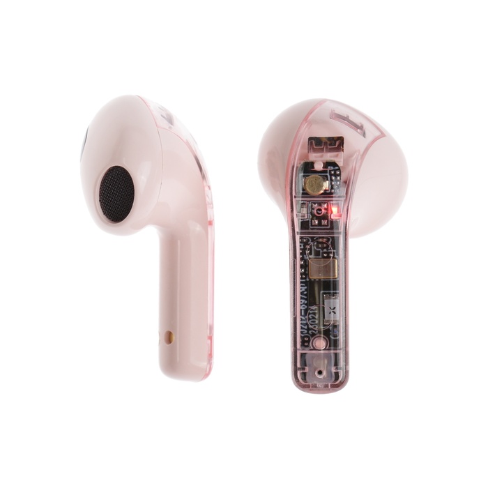 фото Наушники беспроводные r20, tws, вкладыши, bt 5.3 , 30/200 мач, шумоподавление, розовые