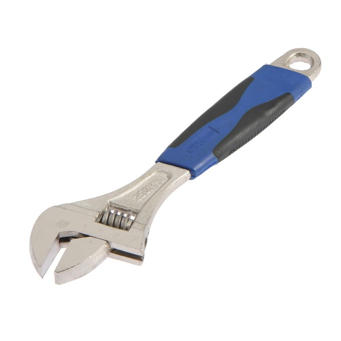 Ключ разводной ТУНДРА, никелированный, двухкомпонентная рукоятка, 250 мм ключ разводной harden 540560 250 мм двухкомпонентная рукоятка
