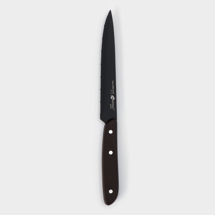 Нож кухонный для нарезки Genio BlackStar, лезвие 12 см нож кухонный для овощей genio nero steel лезвие 9 см