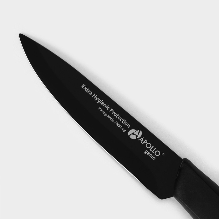 фото Нож кухонный для овощей genio nero steel, лезвие 9 см apollo