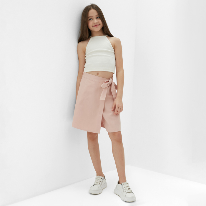 Юбка-шорты для девочки MINAKU, цвет пыльно-розовый, рост 128 см