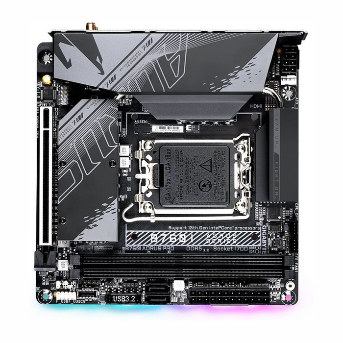 цена Материнская плата Gigabyte B760I AORUS PRO Soc-1700 Intel B760 2xDDR5 mini-ITX AC`97 8ch(7. 103396